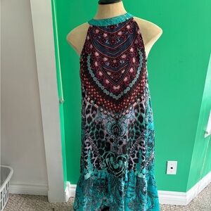 Multicolor Halter Neck Dress